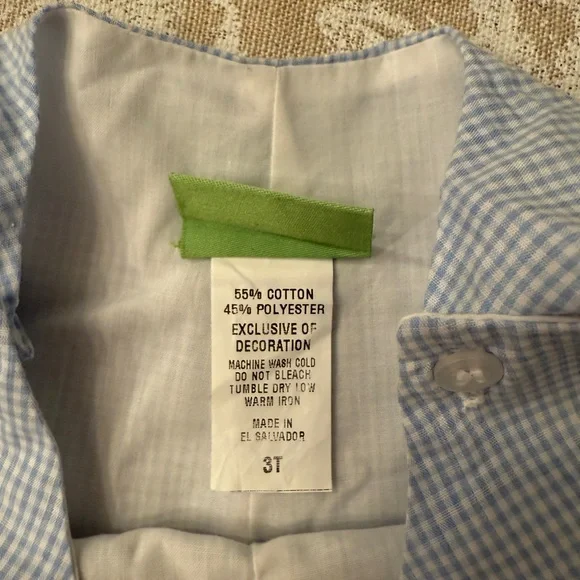 Smocked Blue Gingham Mickey Jon Jon - Picture 4 of 4